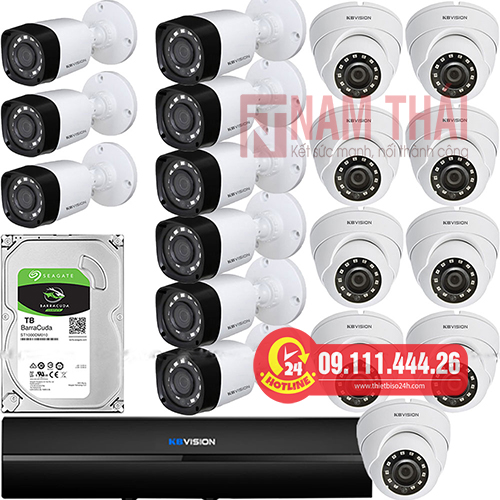 Lắp đặt trọn bộ 18 camera giám sát 1.0M Kbvision - nam thái