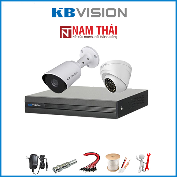 Lắp đặt trọn bộ 2 camera giám sát 2.0M Kbvision - nam thái