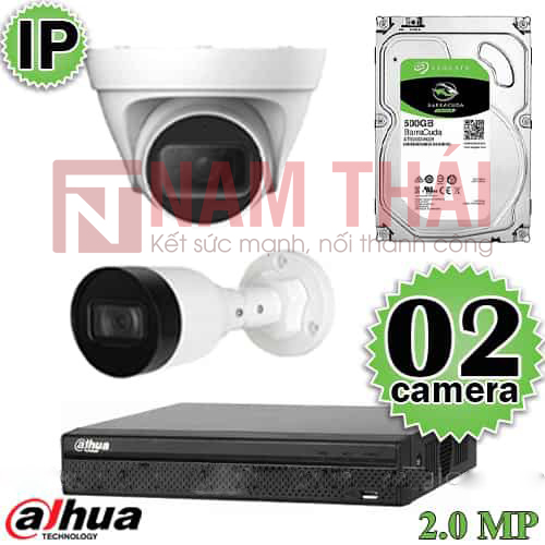 Lắp đặt trọn bộ 2 camera IP giám sát 2.0MP Dahua - nam thái