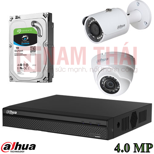 Lắp đặt trọn bộ 2 camera quan sát 4.0MP Dahua - nam thái