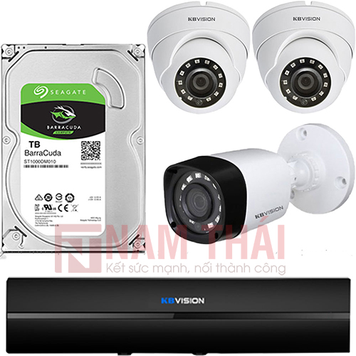 Lắp đặt trọn bộ 3 camera giám sát 1.0MP Kbvision - nam thái