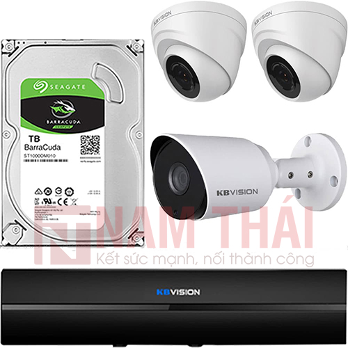 Lắp đặt trọn bộ 3 camera giám sát 2.0MP Kbvision - nam thái