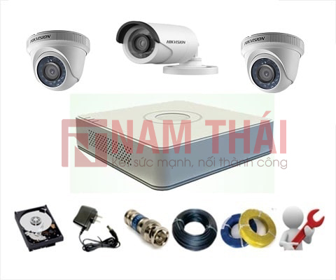 Lắp đặt trọn bộ 3 camera giám sát 5.0M siêu nét Hikvision - nam thái