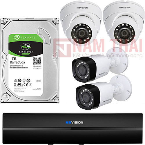 Lắp đặt trọn bộ 4 camera giám sát 1.0MP KBvision - nam thái