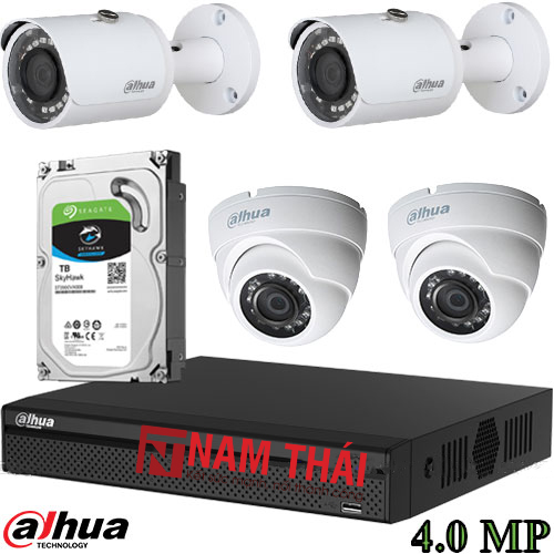 Lắp đặt trọn bộ 4 camera giám sát 4.0MP Dahua - nam thái