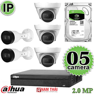 Lắp đặt trọn bộ 5 camera IP giám sát 2.0MP Dahua - nam thái