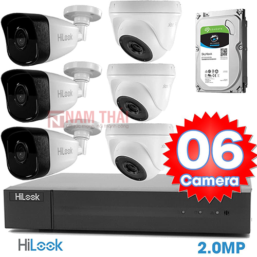 Lắp đặt trọn bộ 6 camera giám sát 2.0MP HiLook - nam thái