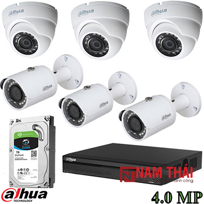 Lắp đặt trọn bộ 6 camera giám sát 4.0MP Dahua - nam thái