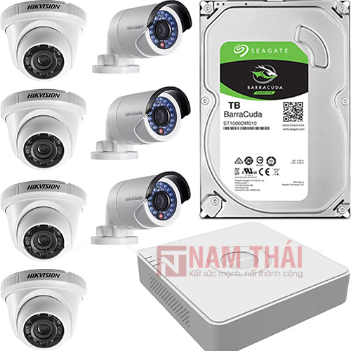 Lắp đặt trọn bộ 7 camera giám sát 2.0-MP Hikvision - nam thái