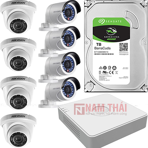 Lắp đặt trọn bộ 8 camera giám sát 2.0MP Hikvision - nam thái
