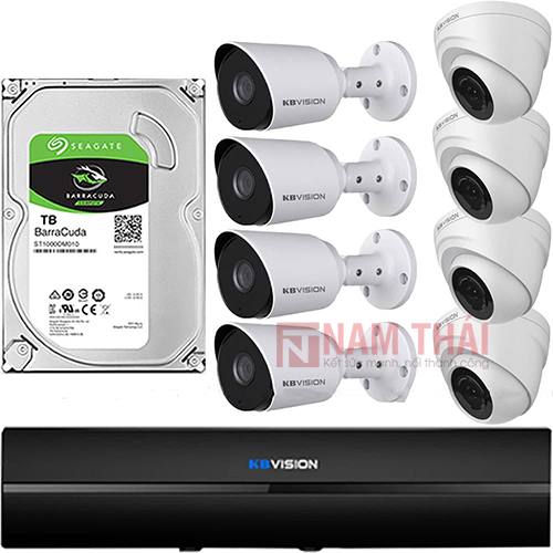 Lắp đặt trọn bộ 8 camera giám sát 2.0MP KBvision - nam thái