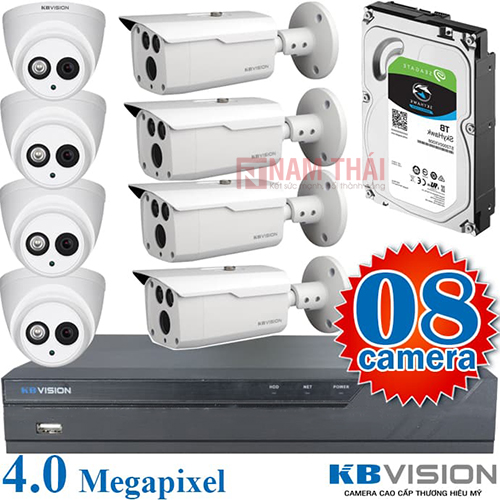 Lắp đặt trọn bộ 8 camera giám sát 4.0MP KBvision - nam thái