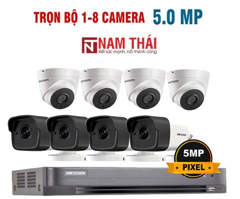 Lắp đặt trọn bộ 8 camera giám sát 5.0MP siêu nét Hikvision - nam thái