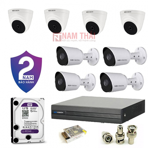 Lắp đặt trọn bộ 8 camera IP giám sát 1.0MP KBvision - nam thái