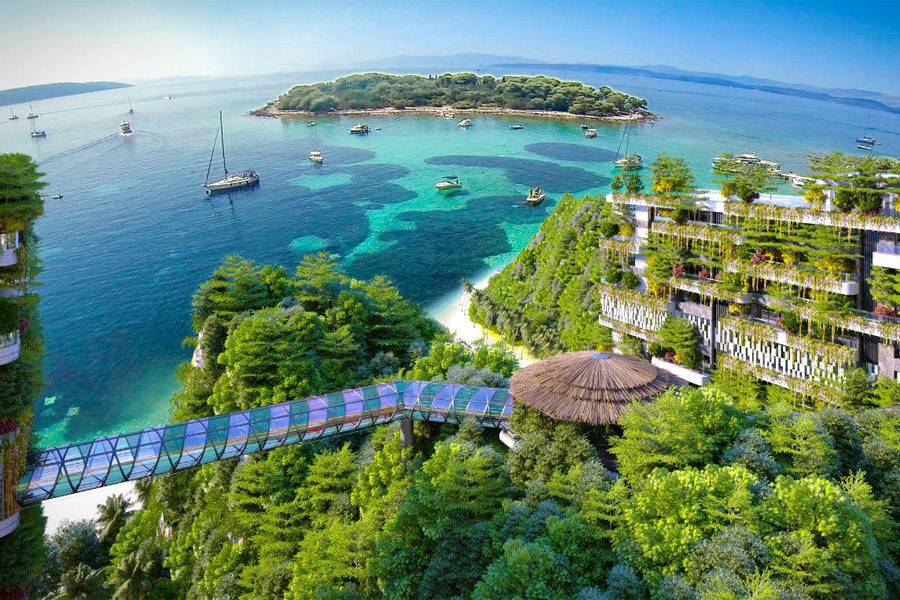 Cầu đi bộ trên cao Skywalk Flamingo Cát Bà Cầu đi bộ trên cao Skywalk Flamingo Cát Bà