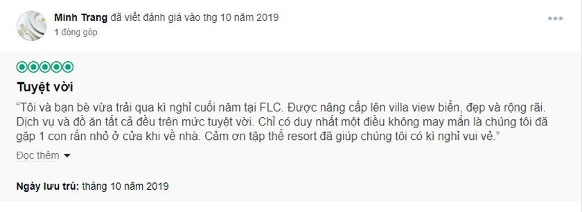 đánh giá FLC luxury resort quy nhơn Villa