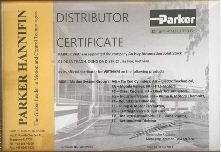 Chứng nhận Parker