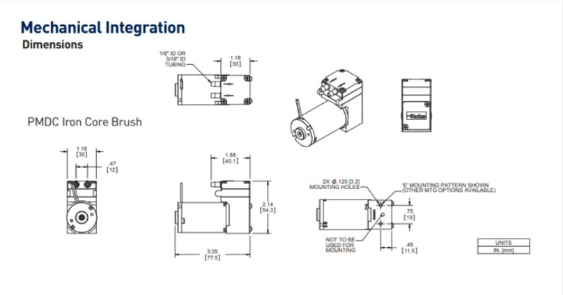 Kích thước lắp đặt máy bơm C1F17G1.1F17N1.B24VDC Parker