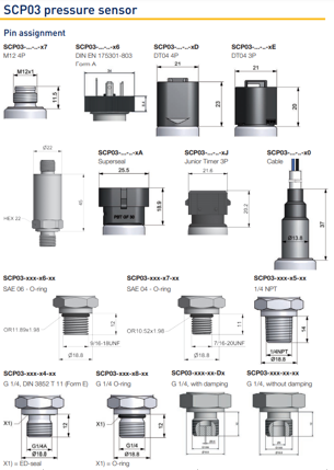 kích thước lắp đặt cảm biến áp suất Parker SCP03-250-24-06