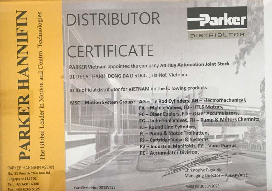 Chứng nhận Parker