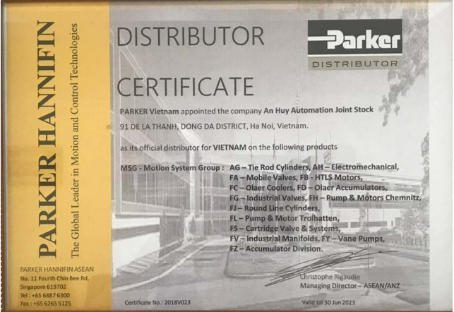 Chứng nhận Parker