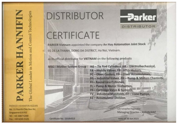 Chứng nhận Parker