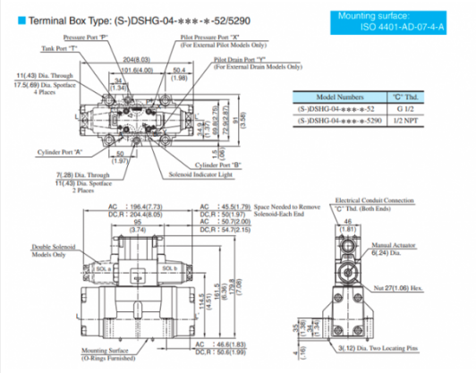 Kích thước lắp đặt van 2 tầng Yuci Yuken DSHG-04-3C40-T-A100-51