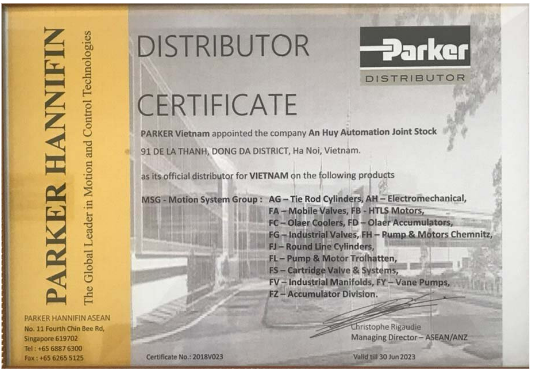Chứng nhận Parker