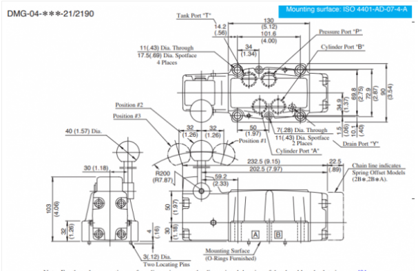 Kích thước lắp đặt van gạt tay điều hướng Yuci Yuken DMG-04-3C60