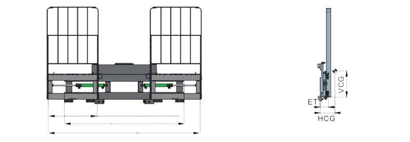 Bản vẽ bộ dịch giá đôi Double-wide Sideshifters