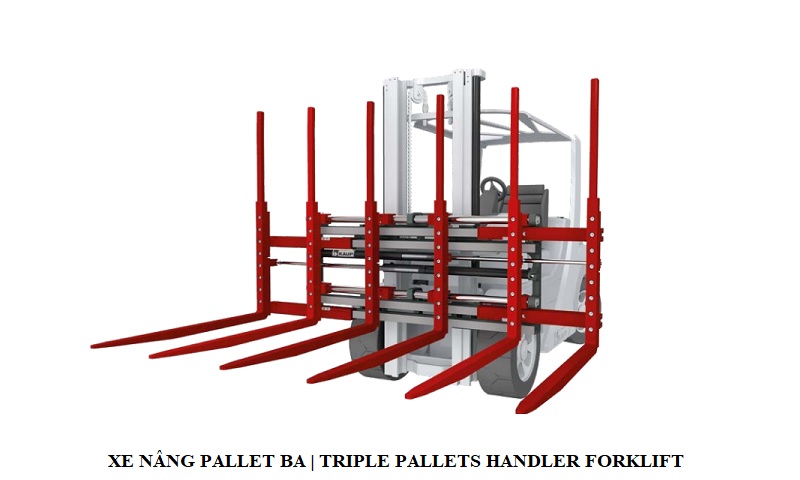 Xe nâng pallet ba Triple-double pallets handler forklift