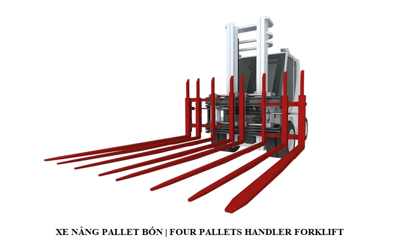 Xe nâng pallet bốn Four-double pallets handler forklift
