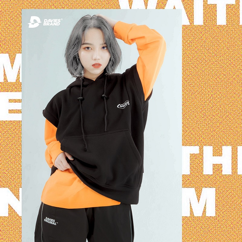 áo nỉ hoodie màu đen không tay
