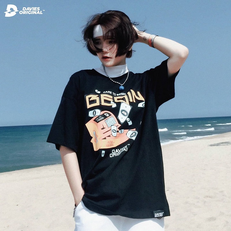 Áo thun màu đen street style giá tốt