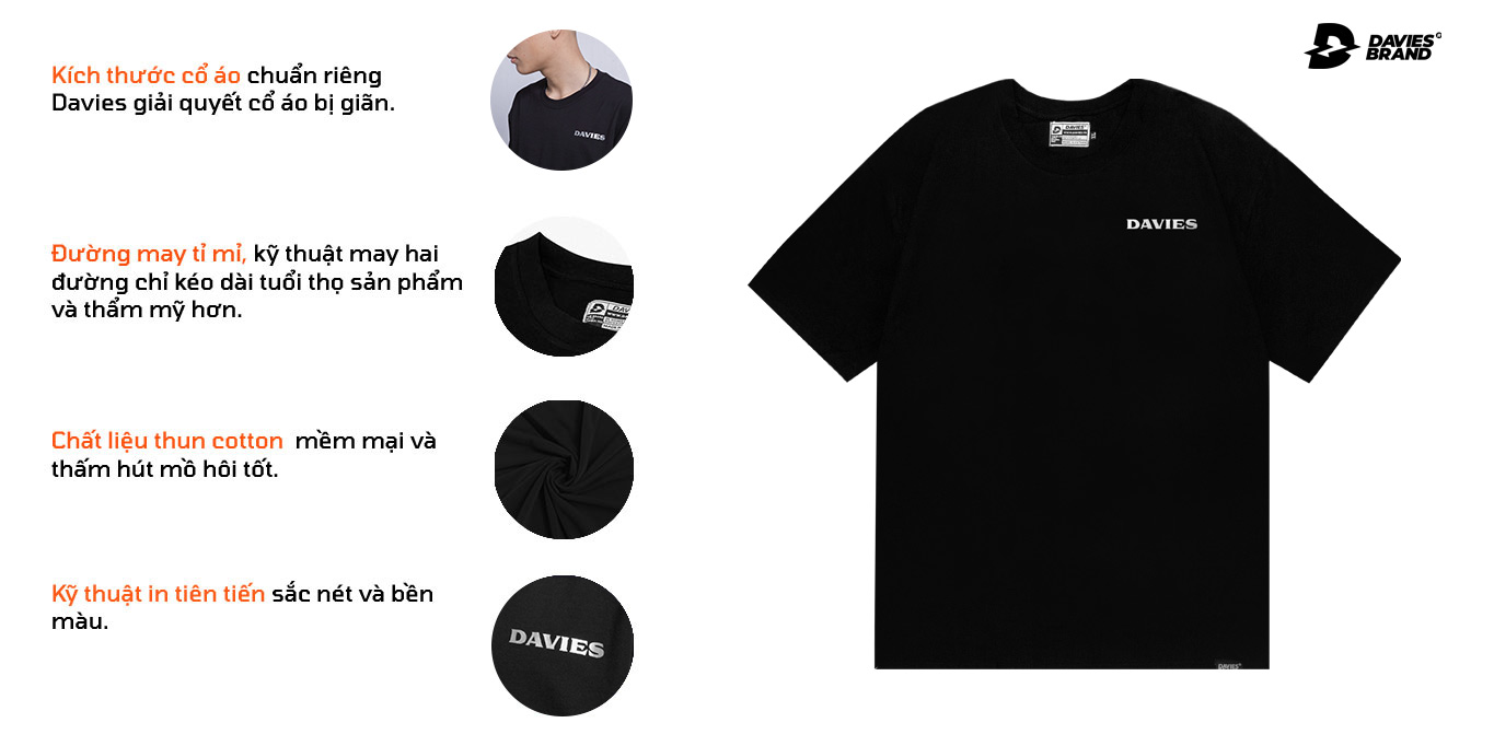 áo thun nam form rộng tay lỡ màu đen