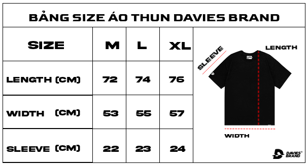 bảng size áo thun local brand basic