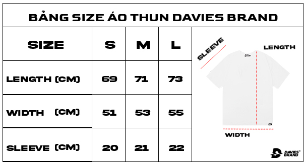 bảng size áo thun local brand nữ