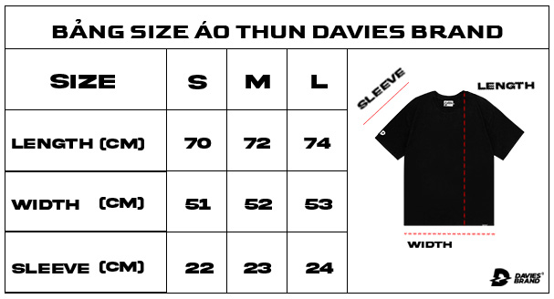 bảng size áo thun local brand nữ