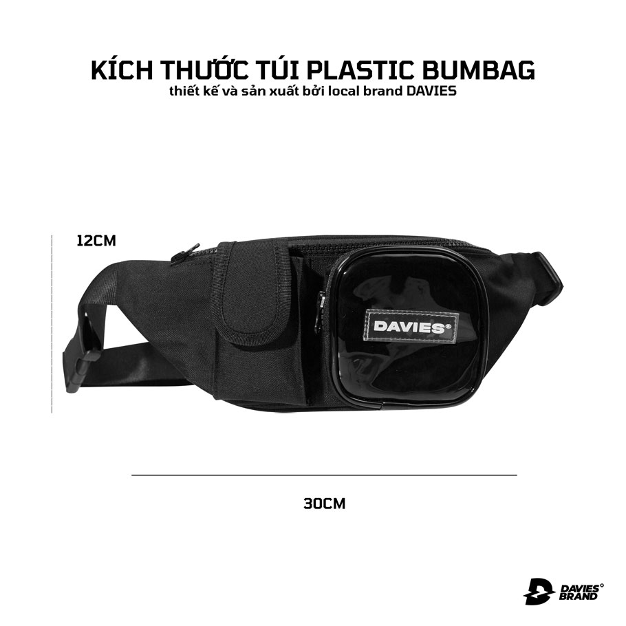 size túi đeo chéo bumbag plastic local brand