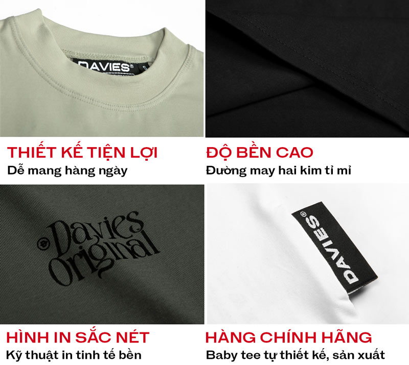 Áo baby tee local brand nữ Davies