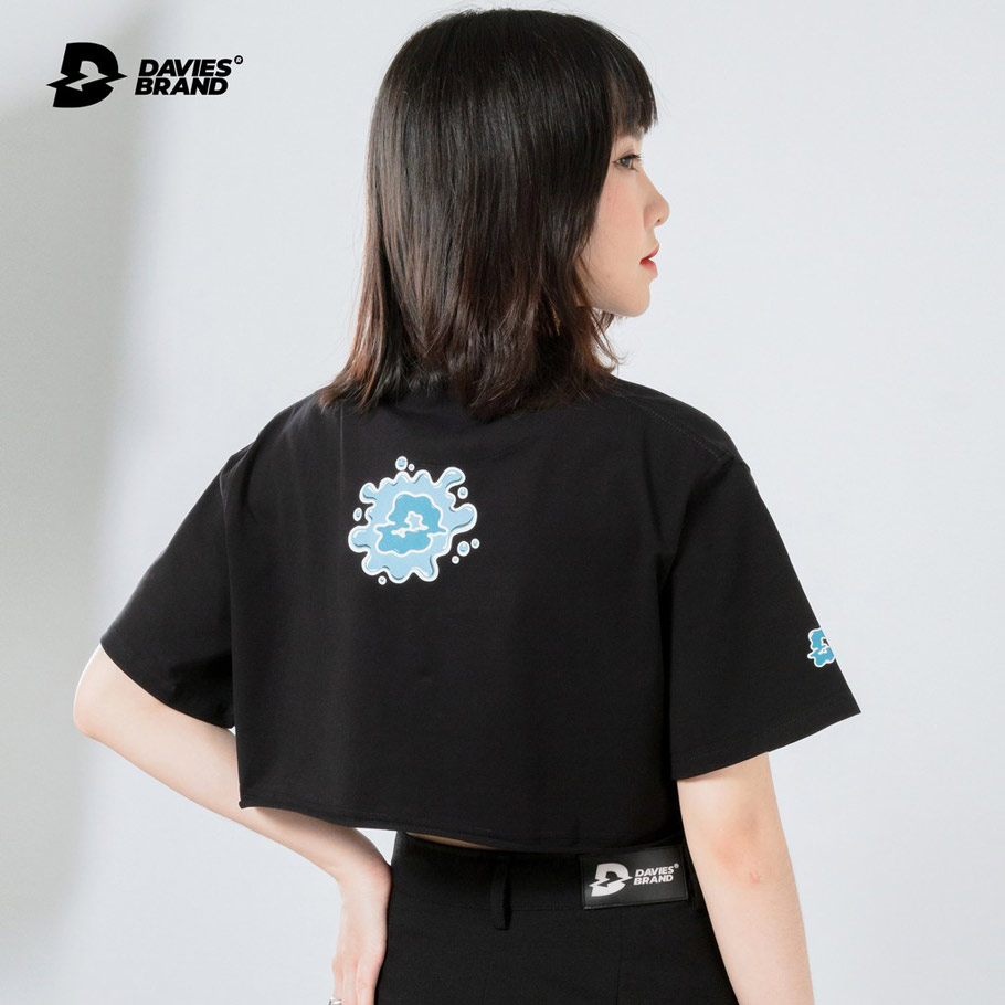 áo croptop local brand rộng đen