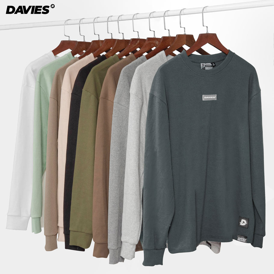 áo dài tay thun gân nhiều màu local brand davies