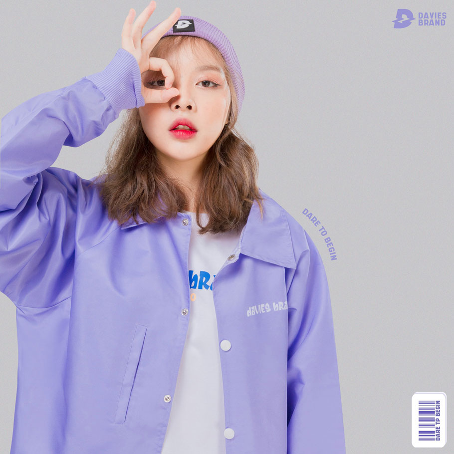 áo khoác dù màu tím nữ