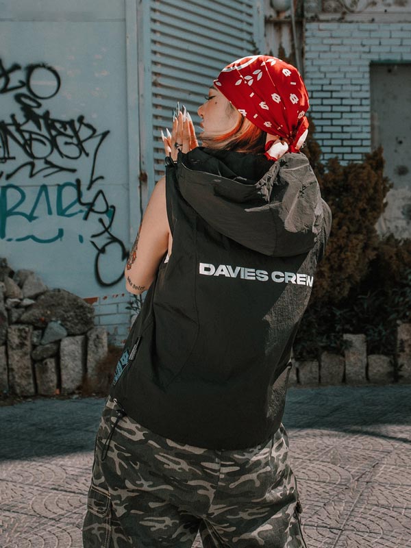 áo khoác gile nữ nam có mũ vải dù màu đen local brand