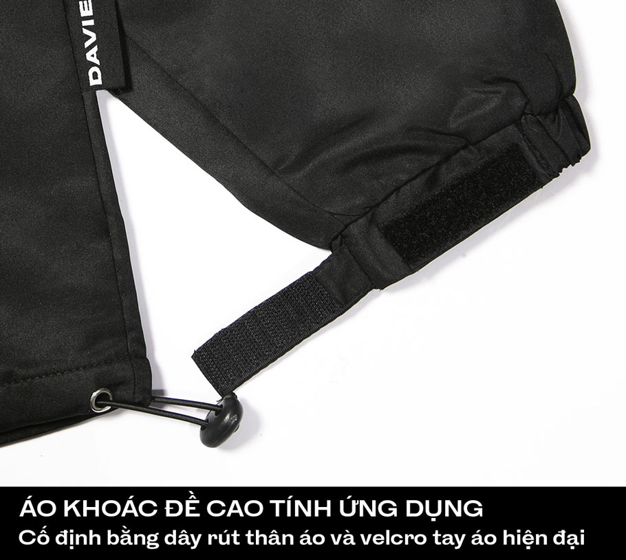 áo khoác local brand đẹp có nón màu đen