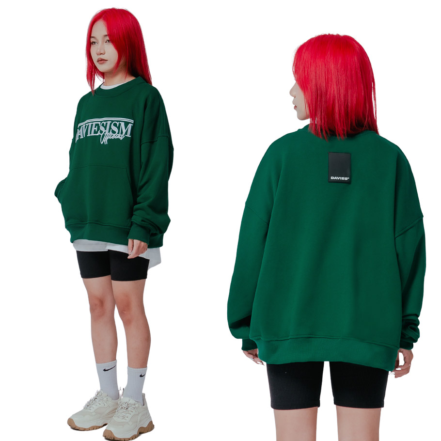 áo sweater nam nữ form rộng local brand màu xanh