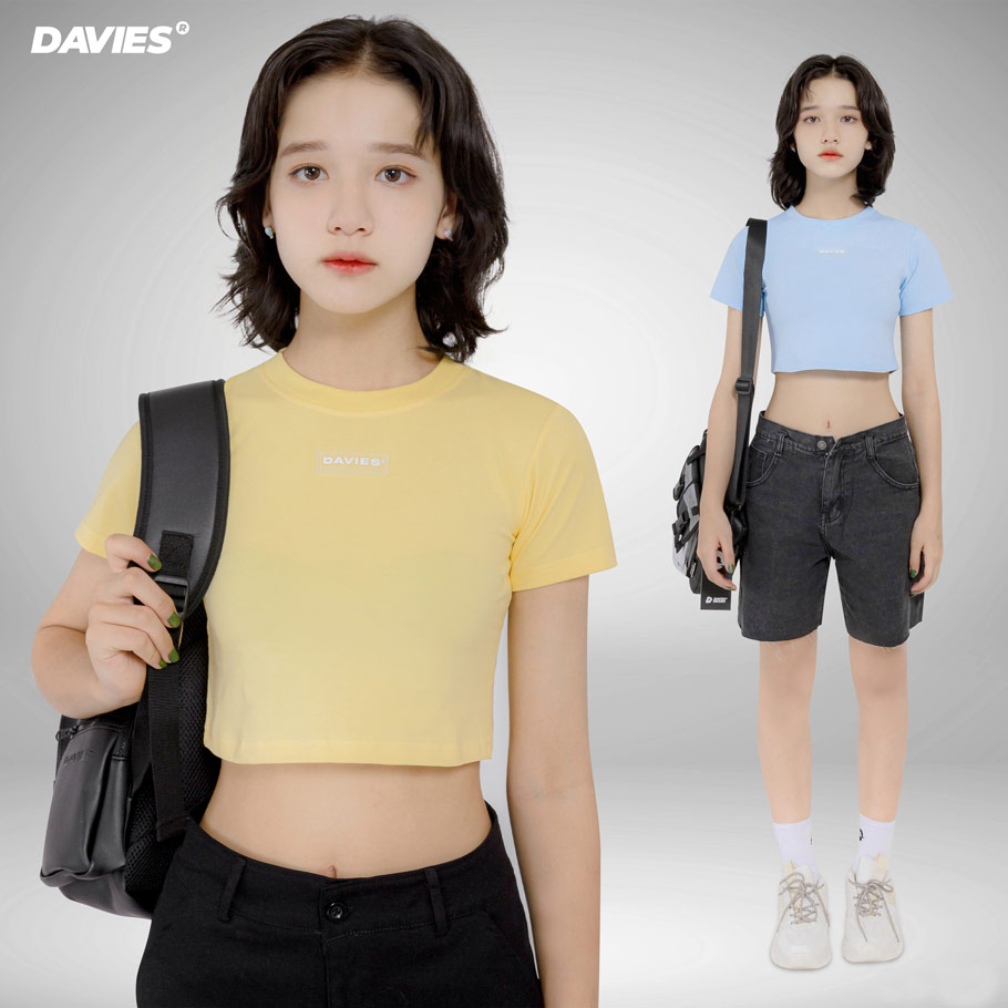 áo thun croptop nữ ôm local brand Davies