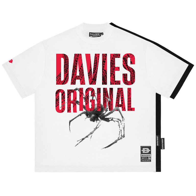 Áo thun form rộng nữ nam đen trắng in hoạ tiết local brand Davies