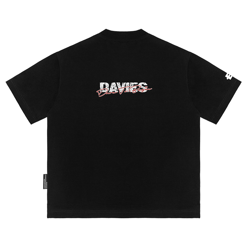 Áo thun hoạ tiết nam nữ màu đen form rộng local brand Davies