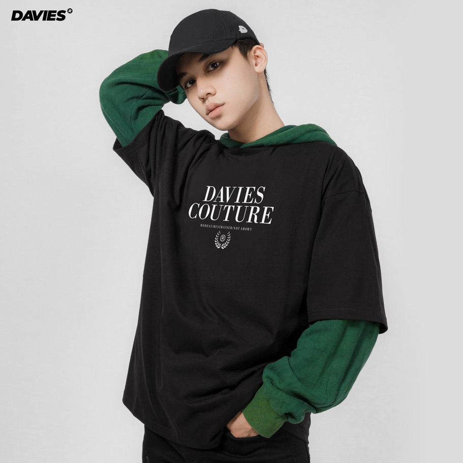 áo thun local brand davies màu đen đẹp